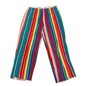 Dylan’s Candy Bar XL Pajama Pants Bottoms Striped Rainbow Multicolor Lounge NOTE